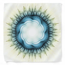 Ornamento floral azul giratorio