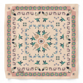 Bandana Pájaros colibríes de color rosa ©️ rojo