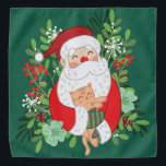 Bandana Papá Noel Y Gato<br><div class="desc">Festividad de Santa Claus</div>