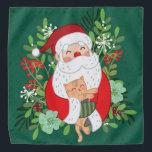 Bandana Papá Noel Y Gato<br><div class="desc">Festividad de Santa Claus</div>