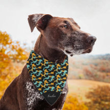 Bandana para mascotas con estampado de animal teal