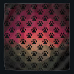 Bandana Pata de perro, huella animal, animal mascota de ga<br><div class="desc">Huella animal en moderno diseño de polos bajos,  colores oscuros oscuros,  rosa,  caqui y negro,  pezuña de gato o perro.</div>