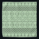 Bandana Patrón azteca verde lindo Imprimir Mascota suroest<br><div class="desc">Patrón azteca de moda. Impresión negra sobre fondo verde.</div>