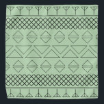 Bandana Patrón azteca verde lindo Imprimir Mascota suroest<br><div class="desc">Patrón azteca de moda. Impresión negra sobre fondo verde.</div>