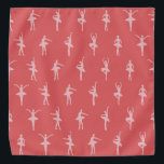 Bandana Patrón de balnearios rosados<br><div class="desc">Elegante y encantador ballet rosa de estilizadas bailarinas de danza rosa rosa polvorienta clara en seis siluetas posa sobre un fondo blanco. Bonita decoración de ballet o regalo de bailarinas de ballet y sus mascotas.</div>