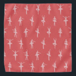 Bandana Patrón de balnearios rosados<br><div class="desc">Elegante y encantador ballet rosa de estilizadas bailarinas de danza rosa rosa polvorienta clara en seis siluetas posa sobre un fondo blanco. Bonita decoración de ballet o regalo de bailarinas de ballet y sus mascotas.</div>