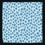 Bandana Patrón de corazón de la acuarela azul<br><div class="desc">Acuarela Diseño Corazón en fondo azul pálido. Hay otros colores disponibles. Por favor,  contáctame para que me adapte a mis necesidades y solicitudes especiales. c) Zoe Chapman Design</div>