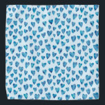 Bandana Patrón de corazón de la acuarela azul<br><div class="desc">Acuarela Diseño Corazón en fondo azul pálido. Hay otros colores disponibles. Por favor,  contáctame para que me adapte a mis necesidades y solicitudes especiales. c) Zoe Chapman Design</div>