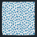 Bandana Patrón de corazón de la acuarela azul<br><div class="desc">Blue Heart Bandana</div>