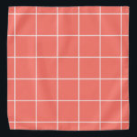 Bandana Patrón de cuadrícula sobre el coral vivo<br><div class="desc">Un patrón abstracto de cuadrícula de coral vivo Pantone.</div>