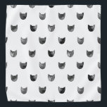 Bandana Patrón de gato recortado de Moda en blanco y negro<br><div class="desc">Patrón de gato recortado de Moda en blanco y negro</div>