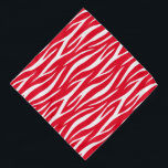 Bandana Patrón de navidad moderno de color rojo blanco de<br><div class="desc">Sencillo patrón de impresión de cebra roja y blanca.</div>