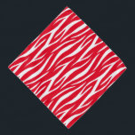 Bandana Patrón de navidad moderno de color rojo blanco de<br><div class="desc">Sencillo patrón de impresión de cebra roja y blanca.</div>