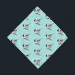 Bandana Patrón de pájaro de pollo con azul claro<br><div class="desc">Patrón de pájaro de pollo con fondo azul claro.</div>