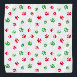 Bandana Patrón de pinturas verdes rojas sobre vacaciones e<br><div class="desc">Muestra cuánto amas a los animales con esta tibia bandana con estampado rojo y verde. ¡Apuesto a que su mascota lucirá adorable viéndolo!</div>