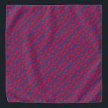 Bandana Patrón de tipografía de color rojo y azul moderno<br><div class="desc">Votar por el patrón de tipografía roja y azul para las elecciones políticas patrióticas modernas bandana / bandana de perro. Patrón de texto azul sobre fondo de color editable en rojo.</div>
