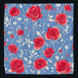 Bandana Patrón floral de color azul y agua roja de la moda<br><div class="desc">Esta moderna acuarela con motivos florales en tonos azules y rojos es perfecta para añadir un toque contemporáneo a sus productos. Las líneas depuradas y los colores frescos hacen que este diseño sea perfecto para una decoración moderna de casa o oficina.</div>