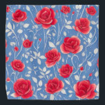 Bandana Patrón floral de color azul y agua roja de la moda<br><div class="desc">Esta moderna acuarela con motivos florales en tonos azules y rojos es perfecta para añadir un toque contemporáneo a sus productos. Las líneas depuradas y los colores frescos hacen que este diseño sea perfecto para una decoración moderna de casa o oficina.</div>