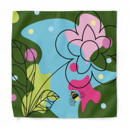 Bandana Patrón vectorial de moda de una flor de verano en 