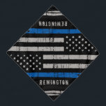 Bandana Perro de policía delgado de la línea azul<br><div class="desc">Thin Blue Line Bandana - Bandera estadounidense con colores de bandera policial, diseño angustiado. Personaliza el nombre del perro de la policía. Este bandana personalizada de perro policía es perfecto para la policía y las familias de las fuerzas del orden y todos los que los apoyan . DERECHOS RESERVADOS ©...</div>
