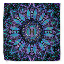 Pisces Mandala en turquesa y morado