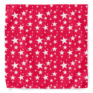 Bandana Plantilla roja Estrellas blancas con elegante dise