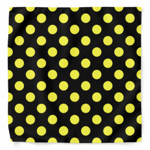 Bandana Pos de polka amarillos sobre fondo negro
