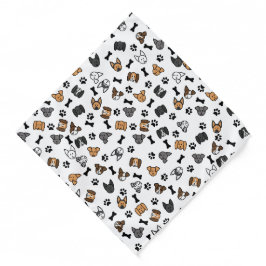 Bandana Razas divertidas de perro con huesos y pinturas