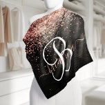 Bandana Rosa personalizado Purpurina de oro Monograma de e<br><div class="desc">Personalice fácilmente este elegante diseño de bandana de moda con un purpurina rosa de oro brillante sobre un fondo metálico negro cepillado.</div>