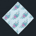 Bandana Rosas azules y rosas rosas<br><div class="desc">Hermosas rosas azules y rosas rosadas sobre fondo azul bebé</div>