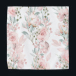 Bandana Rubor Eucalyptus Garden Wedding Pocket Square<br><div class="desc">Un jardín de eucaliptos rosa y plateado de lujo acuarela boda floral cuadrado de bolsillo con acuarela pintada de florales de peonías en flor con vides de eucalipto trepando en el fondo.</div>