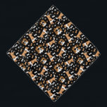 Bandana Sheltie Collie Shetland Sheepdogs Cuw Pattern<br><div class="desc">El diseño presenta graciosos y lindos Shelties en un patrón con estantes corriendo y jugando,  y una fresca Sheltie con gafas de sol sobre un fondo de color con huesos de perro y huellas de pata.</div>