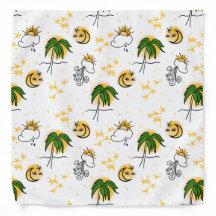 Sol amarillo Moon Stars Green Palm Tree Tattos