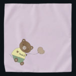 Bandana Tedd E. Teddy Bear Mascota Púrpura Muerto Personal<br><div class="desc">¡Me encanta este magnífico color de fondo lila muda! Para mí es muy sedoso. Adornado con un lindo oso de peluche sosteniendo un globo. En su vientre, tiene su nombre de mascota. El color de fondo es personalizable, al igual que el tipo de letra, el color de la fuente y...</div>