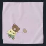 Bandana Tedd E. Teddy Bear Mascota Púrpura Muerto Personal<br><div class="desc">¡Me encanta este magnífico color de fondo lila muda! Para mí es muy sedoso. Adornado con un lindo oso de peluche sosteniendo un globo. En su vientre, tiene su nombre de mascota. El color de fondo es personalizable, al igual que el tipo de letra, el color de la fuente y...</div>