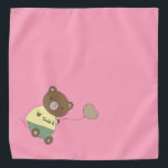 Bandana Tedd E. Teddy Bear Mascota rosa personalizado<br><div class="desc">Fondo rosa, y un oso de peluche lindo con una nariz rosada... sosteniendo un globo. En su vientre, tiene su nombre de mascota. El color de fondo es personalizable, al igual que el tipo de letra, el color de la fuente y el nombre... utilizando el menú de edición. ¡Hazlo tuyo!...</div>