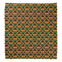 Tela Kente Africana Amarilla, Verde, Roja, Negra