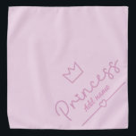 Bandana Tipografía de Princesa Rosa Cuta con corona<br><div class="desc">¡Transforme a tu amigo en una pequeña princesa con esta adorable bandana de perro rosa! Con un delicado diseño de la corona y el nombre de su mascota con una letra divertida, es el accesorio perfecto para una comida mimada. El suave color rosa y el diseño minimalista hacen que sea...</div>