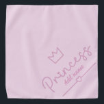 Bandana Tipografía de Princesa Rosa Cuta con corona<br><div class="desc">¡Transforme a tu amigo en una pequeña princesa con esta adorable bandana de perro rosa! Con un delicado diseño de la corona y el nombre de su mascota con una letra divertida, es el accesorio perfecto para una comida mimada. El suave color rosa y el diseño minimalista hacen que sea...</div>