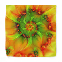 Verano Caliente Verde Naranja Fractal Abstracto Co