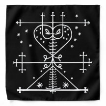 Veve blanco de Maman Brigitte sobre negro