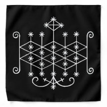 Veve blanco de Ogoun sobre negro