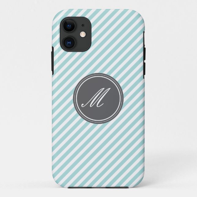 Bandas azules con Funda Monograma iPhone 5 (Reverso)