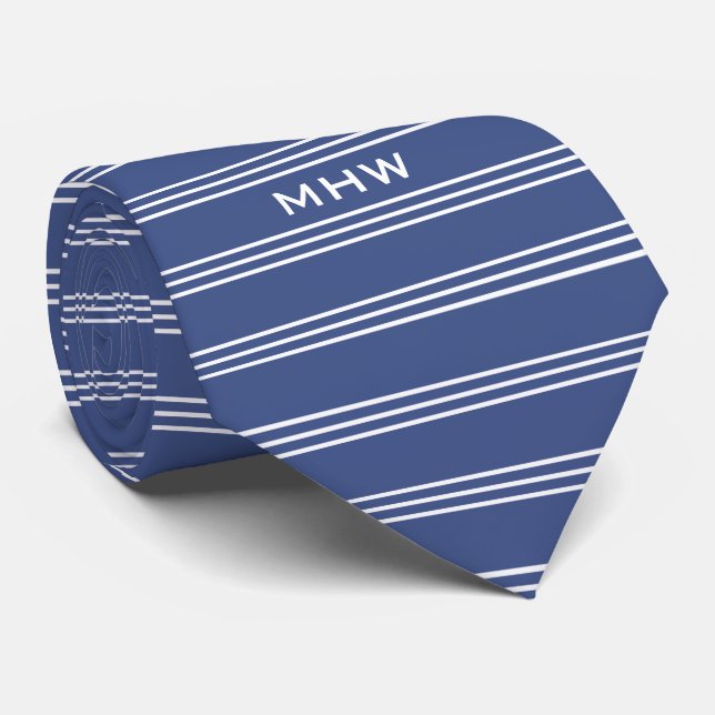 Bandas azules marinas con corbata monográfica pers (Enrollado)