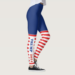 Bandas azules y rojas Trump 2024 Leggings