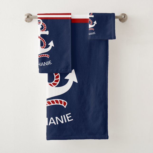 Bandas blancas azules de la Marina Náutica y ancla (In situ)