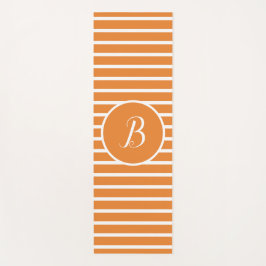 Bandas blancas elegantes Monograma B Mat de yoga