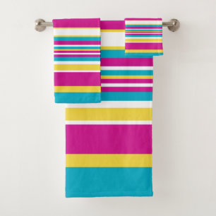 Bandas complejas: turquesa, amarilla, rosa y blanc