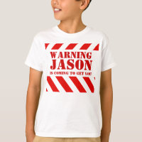 Bandas de advertencia para niños llaman camiseta j