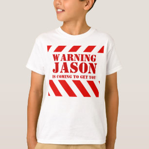 Bandas de advertencia para niños llaman camiseta j